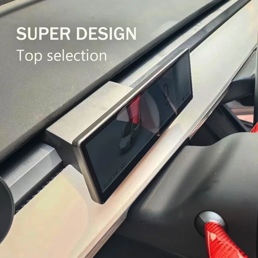 Fotografia 7: Tela sem fio SATONIC 8.8'' para painel de carro com Carplay para Tesla Model 3 e Y, compatível com Carplay e Android Auto, com ventilação frontal ampla e câmera frontal gratuita.