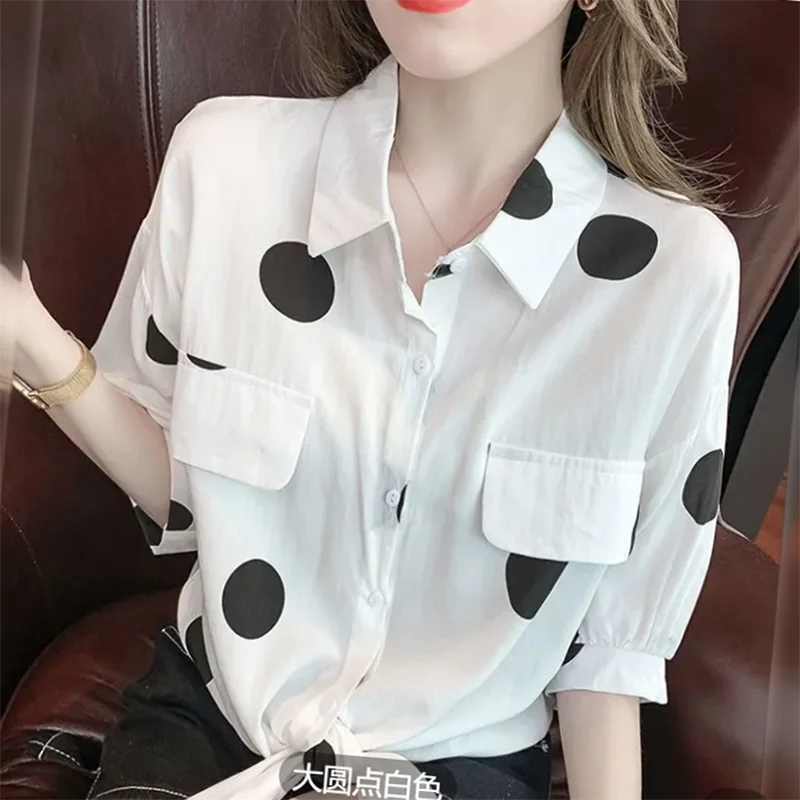 2026 French Style Gentle Loose Sleeveless Shirt Women's Summer Top Age-Defying Short-Sleeve Belted Blouse Belly Concealing view 5