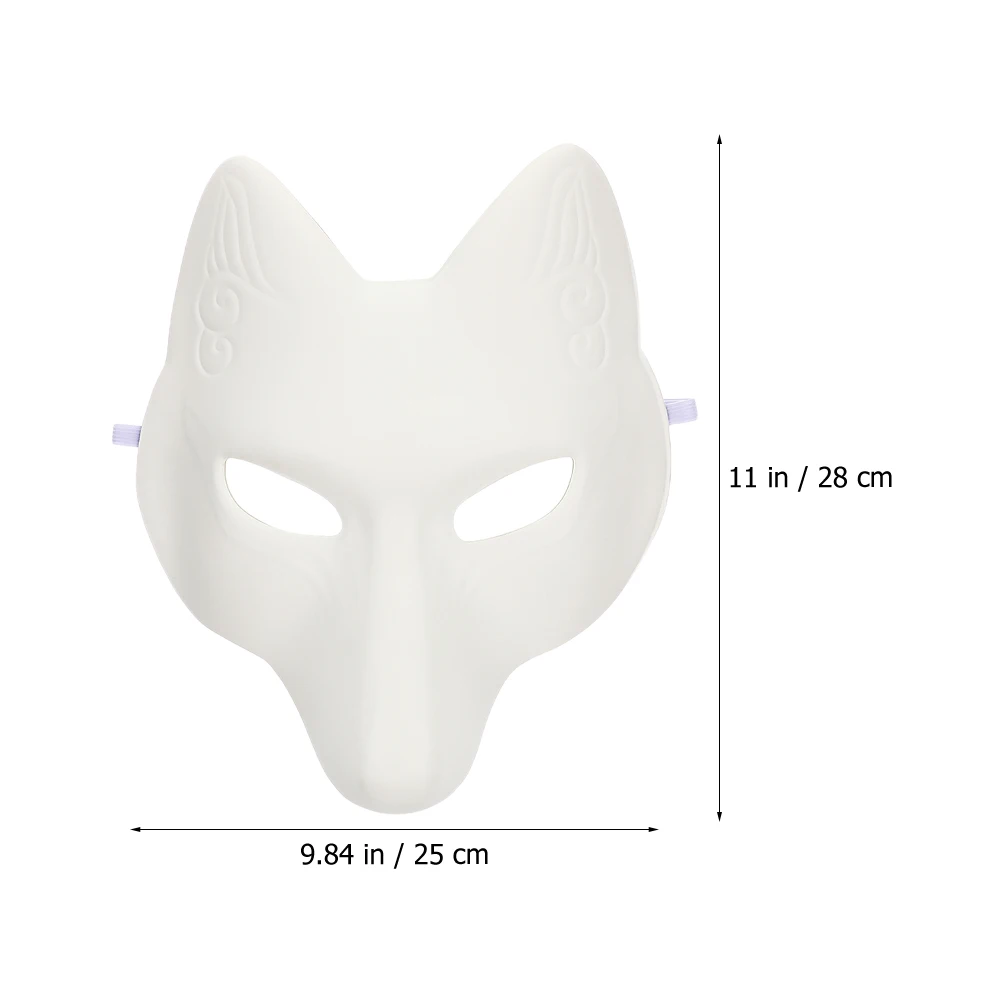 

Halloween Diy Blank White Unpainted Fox Face For Kids Mask Craft Pulp Hand Painted Masquerade Supplies Cartoon