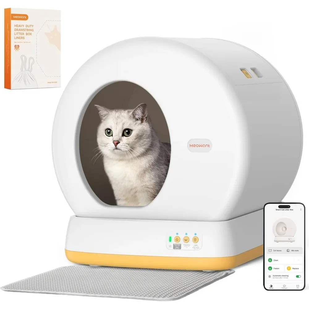 

Self-Cleaning Cat Litter Box,Safety System Automatic Cat Litter Box Perfec,Large/Odor Control/APP Control Smart Cat Litter Box