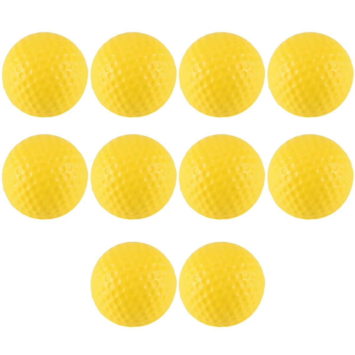 10pcs Yellow Soft Elastic Indoor Practice PU Golf Ball