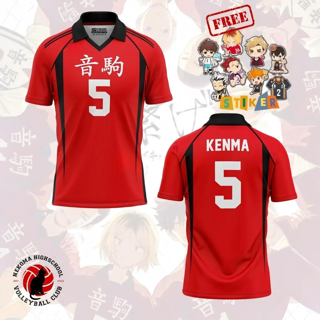 New Custom Name Haikyuu Karasuno High Hinata 10 Jersey Men Women Anime Volleyball Uniform Short Sleeve V-Neck Polo Sport T-Shirt image 5