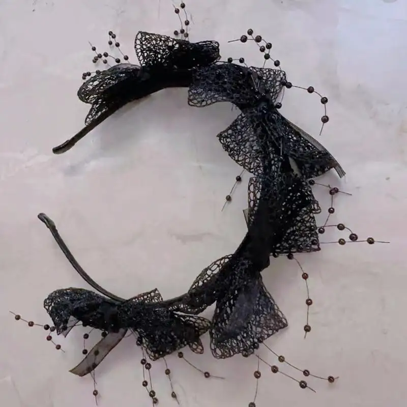 

270D Sophisticated Bows Hair Accessory With Lace Beads Hair Decoration Hairpieces Hair Accessories for Party and Cosplay