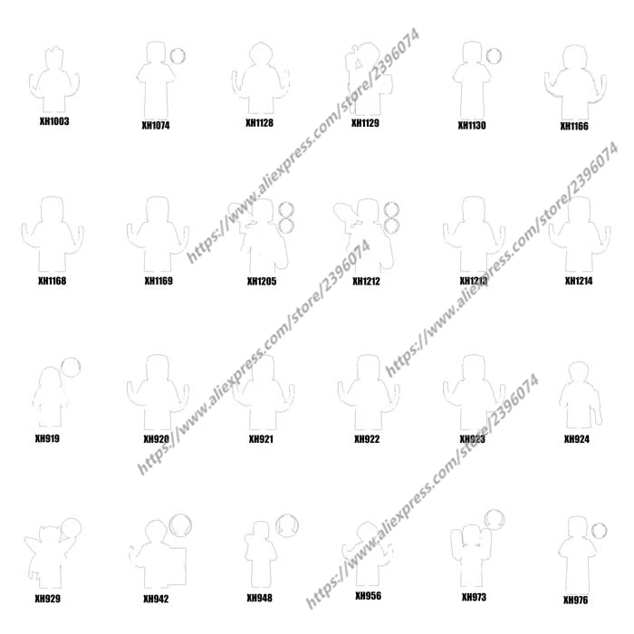 액션 피규어 빌딩 블록 장난감, XH919 XH920 XH921 XH922 XH923 XH924 XH929 XH942 XH948 XH956 XH973 XH976 시리즈-034, 1 개