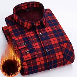 Men's long-sleeved shirt with velvet thickening autumn and winter casual slimming trend cold resistant comfort everything simple