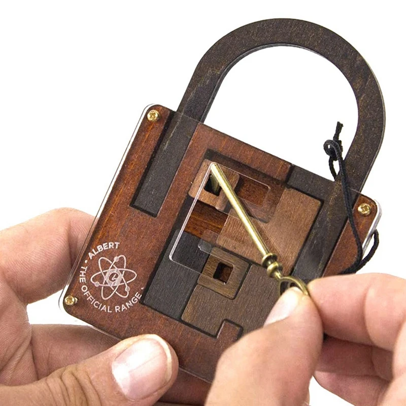 High Difficulty Level IQ Lock Puzzle Classic Wooden Brainteaser Puzzles Game For Adults