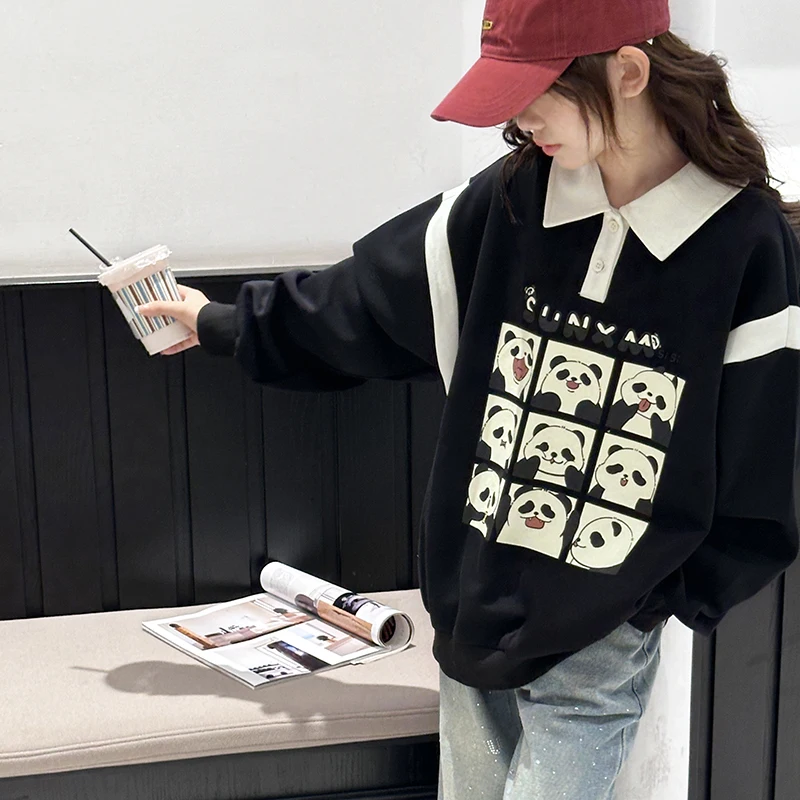 Girl's Sweatshirt - Spring & Autumn Kids' Long Sleeve Springwear for Medium to Large Sizes with Trendy Cartoon Designs