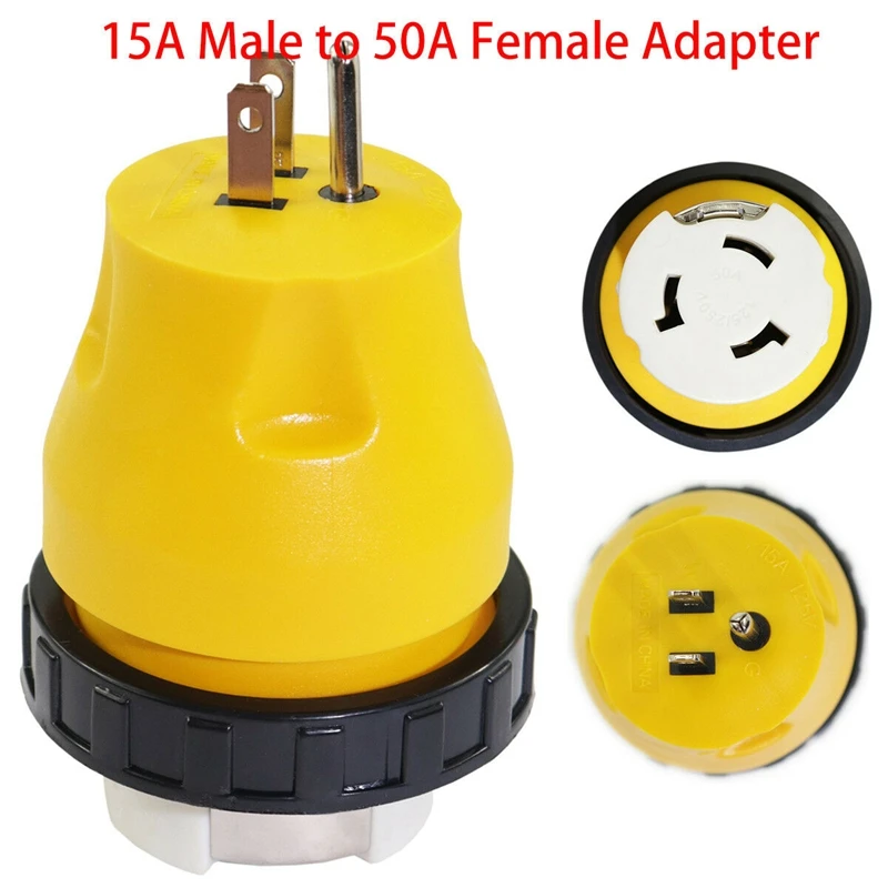 15A Male To 30A Female Heavy Duty Locking Plug Connector Power Cord Replacement Receptacle Handle RV Parts & Accessories