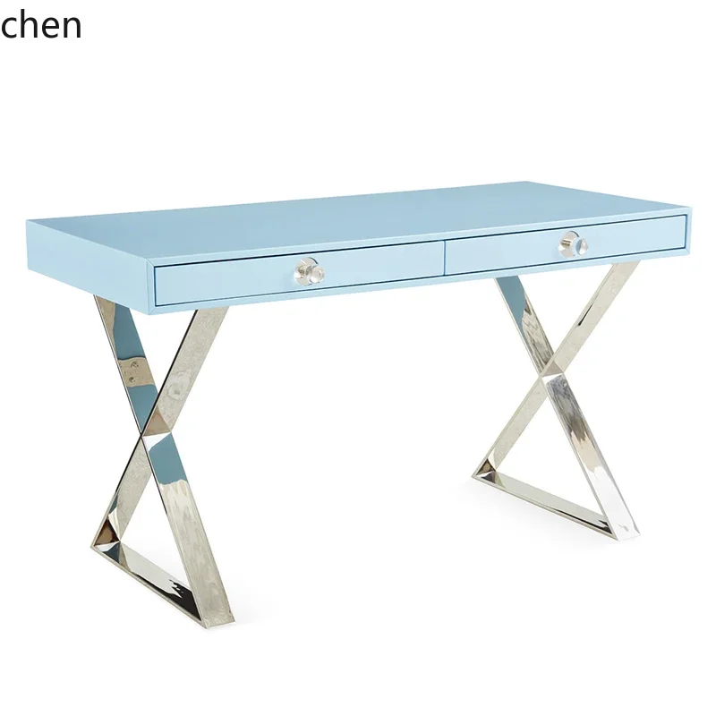 مكتب طلاء بسيط، مكتب كمبيوتر للدراسة، مكتب كتابة، طاولة صالون تجميل