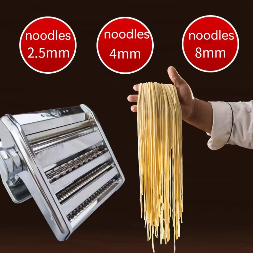 New Style Manual Noodle Machine, Dumpling Wrappers Noodle Slices Drum Machine Fresh Noodles Italian Pasta Stainless Steel