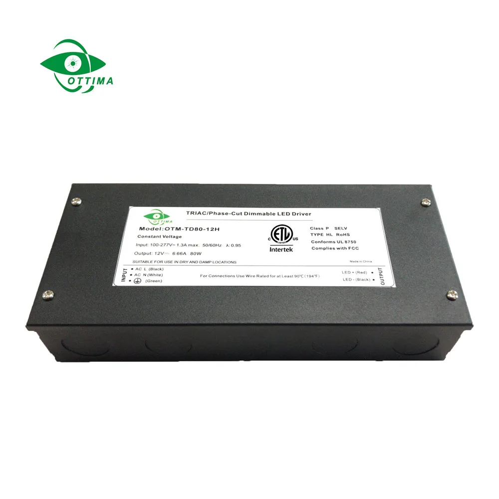 UL Phase-cut Triac dimmable LED power supply/ LED Driver /LED transformer 80W Junction box item