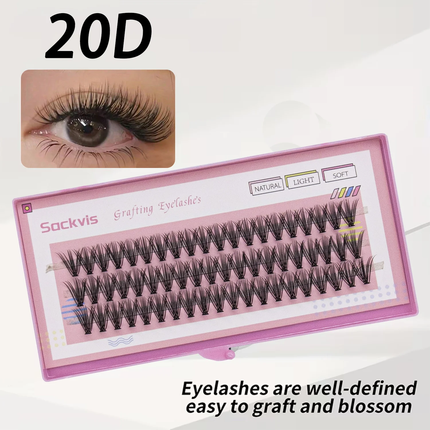 ชุดขนตาปลอม 10 กล่อง 20D ความยาว 8-14 มม. ต่อขนตาแบบธรรมชาติ นุ่ม ขนตาปลอม อุปกรณ์ต่อขนตา DIY ขายส่ง