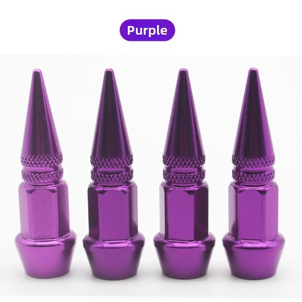 4pcs Universal Car Tires Valve Caps Sharp Pointed Personalized Modifications Pointed Valve Tips Tire Valve Cover