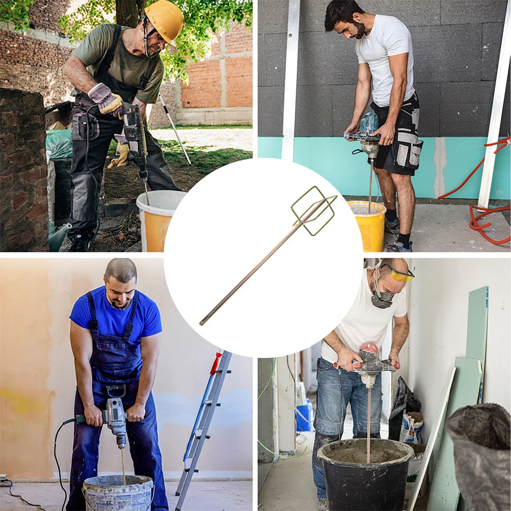 Paint Mixer Replacement Drill Bit Concrete Mixing Rod Paint Stirrer Drill Attachment Tool Cement Mixer Painters Tool
