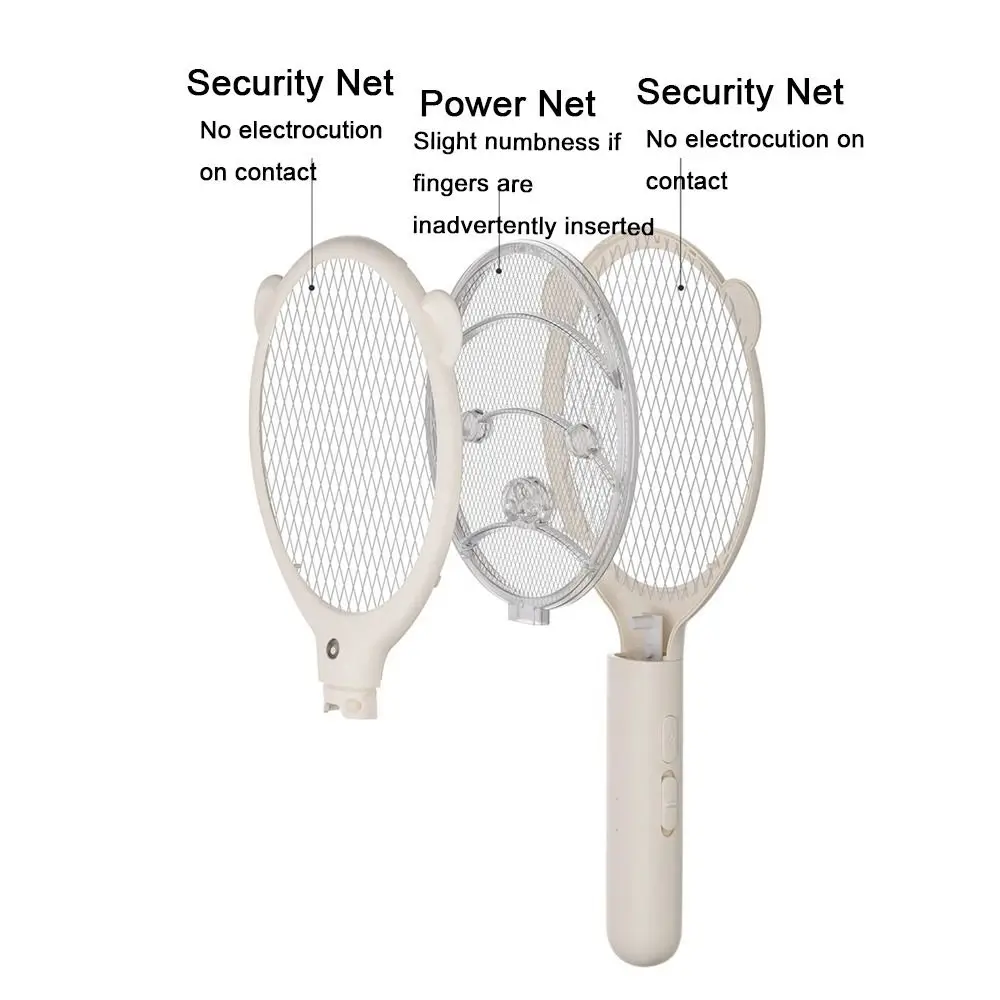 Mini mata-mosquitos elétrico com bateria de 225mAh, leve e poderoso mata-mosquitos, recarregável com luz LED