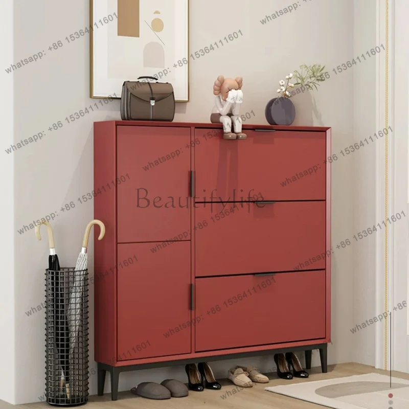 Factory Direct Sales Vertical Italian Minimalist Shoe Cabinet Designer Modern Nordic Hidden Shoe Shelf Organizer Storage Zapater