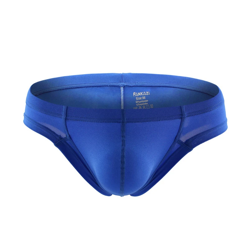 

Men Underwear Ice Silky Solid Briefs Low Waist Breathable Lingerie Man Underpants Bikini Brief Jockstrap Pouch Panties