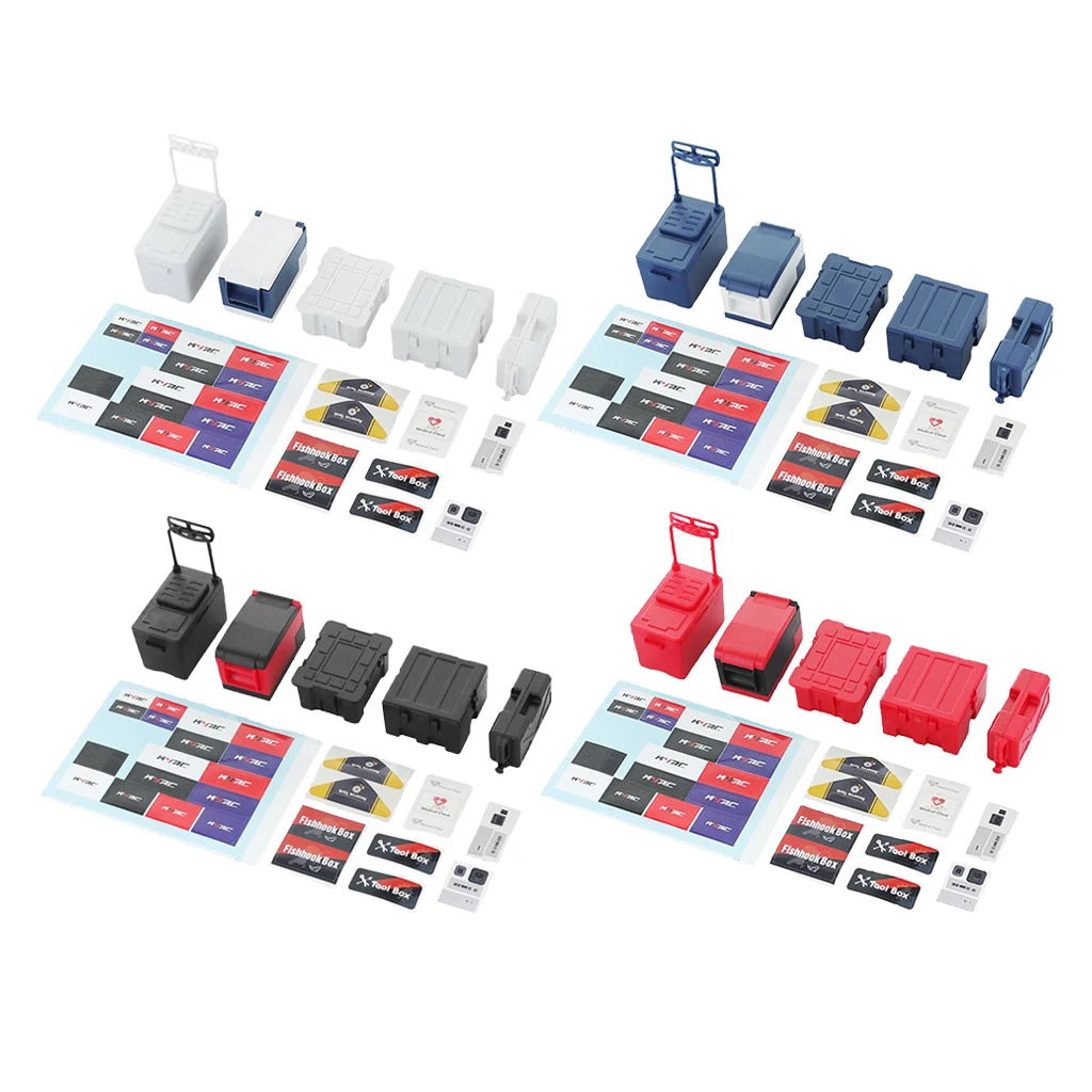 RC 1/10 스케일 도구 상자 연료 탱크 키트 락 크롤러 트럭 장식 액세서리