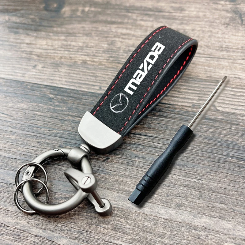 

Car Logo Leather Keychain Key Holder Decoration Accessories For Mazda 2 3 6 5 Atenza CX3 CX5 MX5 CX7 Axela CX30 CX90 CX60 CX50