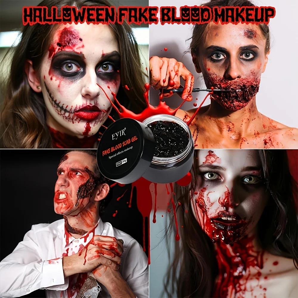 Halloween SFX Makeup Kit - Skin Wax Blood Plasma, Special Effects Scar Wax, Liquid Latex, Washable Fake Blood, Fake Blood Spray