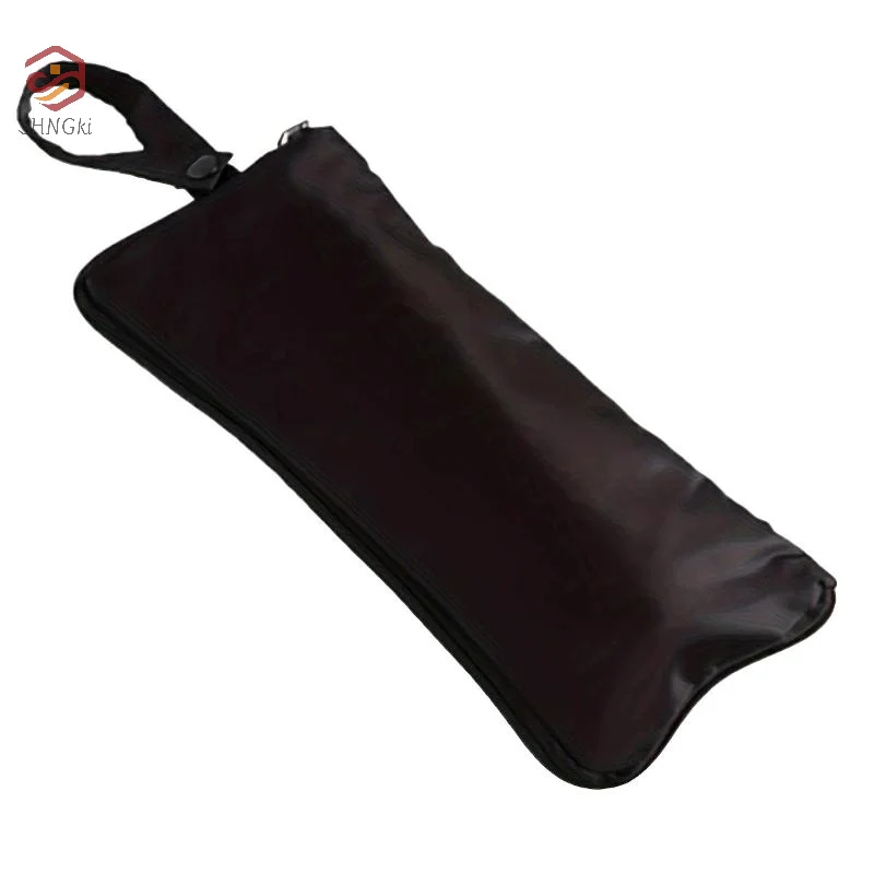 Microfiber Umbrella Storage Bag, Black Folding Umbrella Carrier With Handle And Hanging Loop, Hand Washable