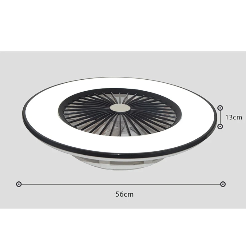 Moderno de Control remoto LED luz de techo 56CM 220V de sala de estar cocina dormitorio baño ventilador lámparas ajustar la velocidad del viento de