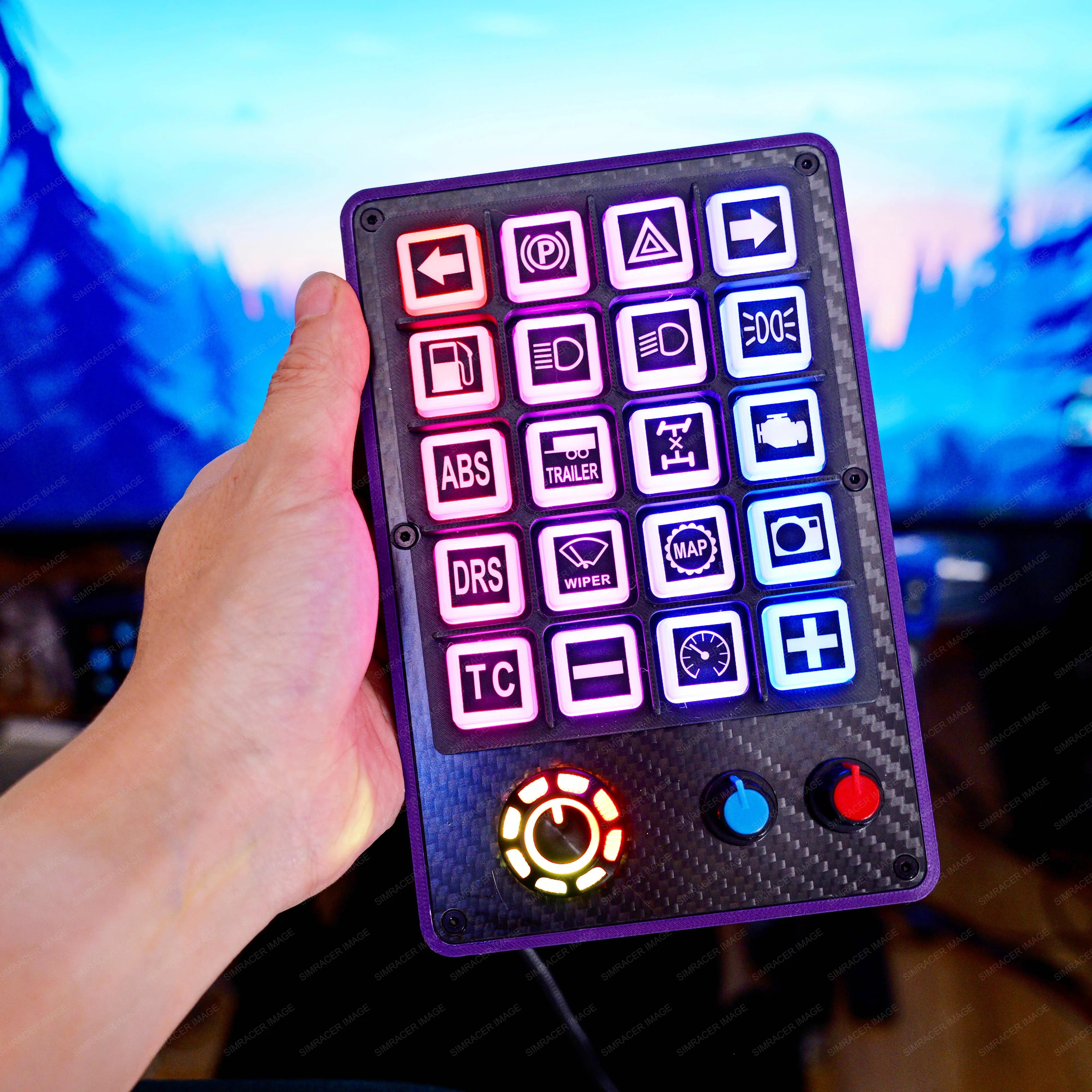 Simracing RGB صندوق أزرار متعدد الوظائف صندوق التحكم المركزي لـ EuroTruck Logitech G29 Moza Thrustmaster Fanatec MOZA #3