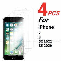 2/4PCS For iPhone 7 Screen Protector Tempered Glass For Apple iPhone 7 8 SE 2020 SE 2022 Full Glue Screen Glass For iPhone 7