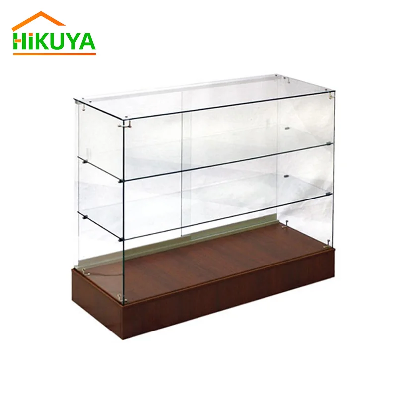 Custom.Factory Hot Sale Rahmenlose Einzelhandelsgeschäft Vitrine Schrank aus gehärtetem Glas