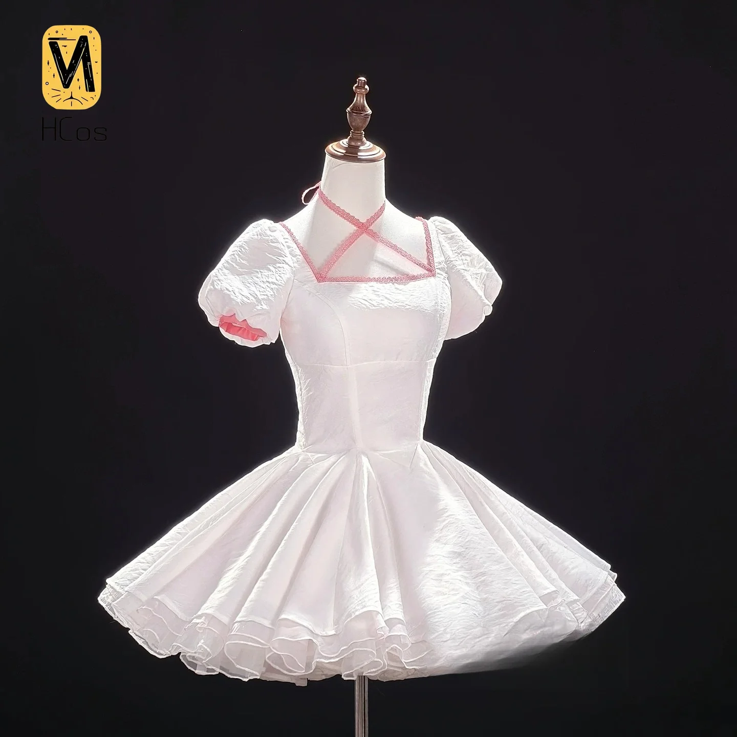 Disfraz de Chobits Chi, vestido de Lolita rosa y blanco, conjunto completo, traje de Anime para mujer, vestido de princesa para Halloween, Navidad, HCos