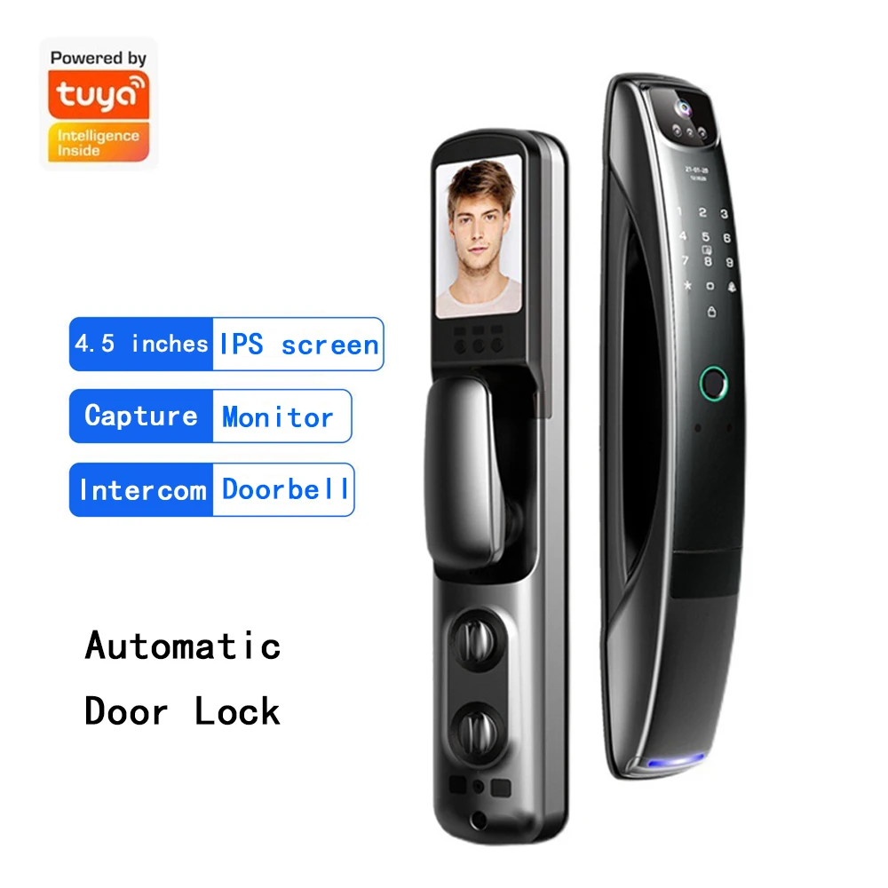 

Tuya Smart Door Lock 3D Face Recognition Fingerprint Digital Intercom Automation Monitoring Password Anti-theft