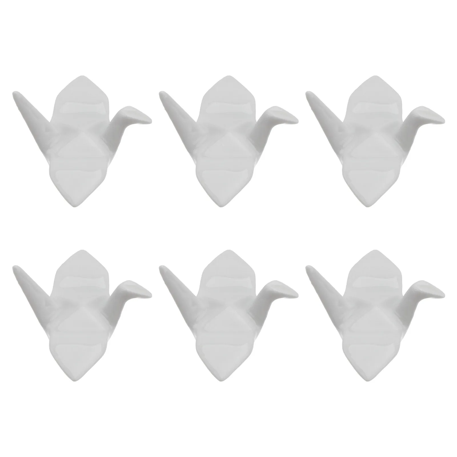 6Pcs Japanese-Style Ceramics Chopsticks Rack Handmade Thousand Paper Crane Design Sleek Smooth Surface Chopsticks and Spoon Rest