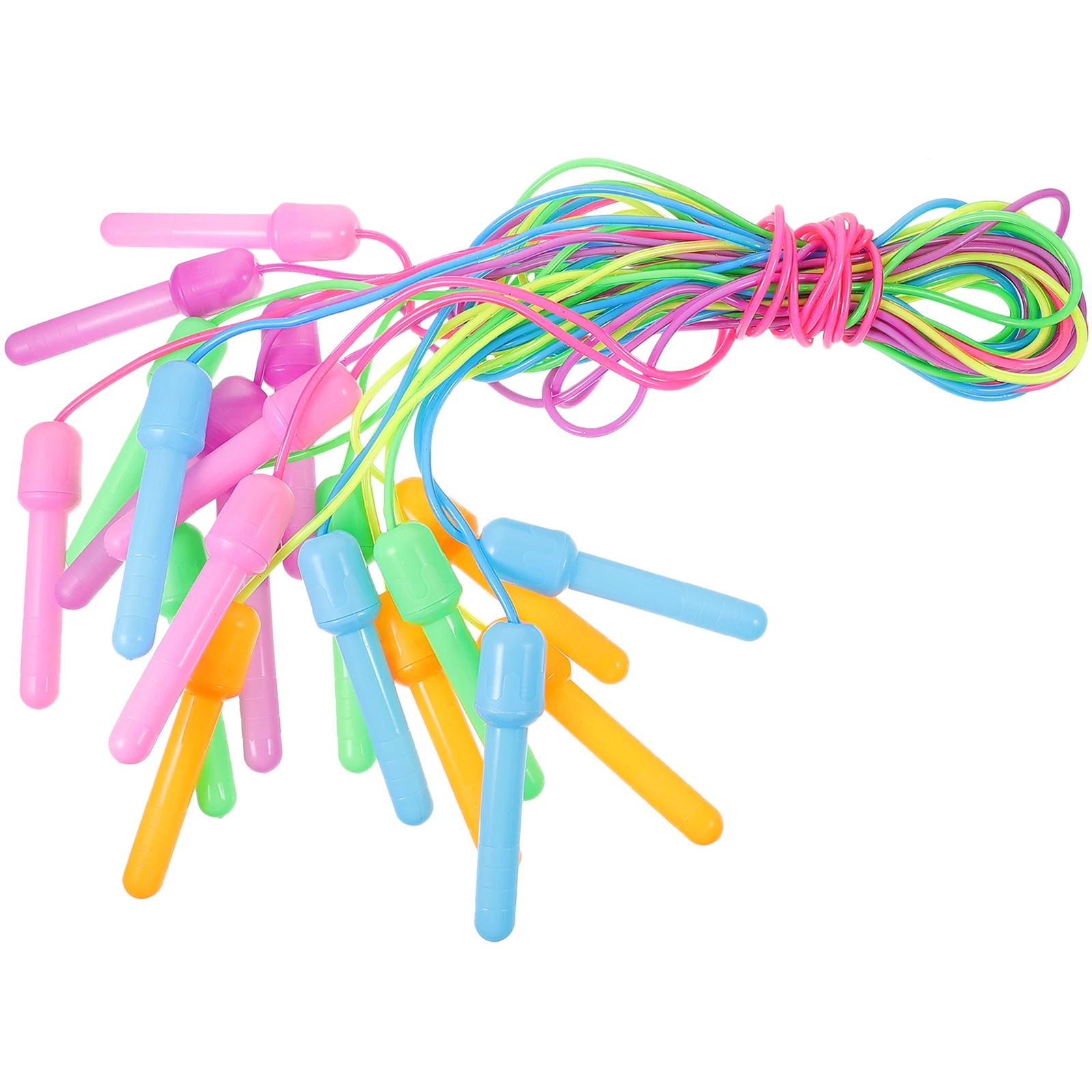 

10pcs Children's Skipping Rope Adjustable Jumping Rope Plastic Handle Kids Fitness Equipment Training Tool