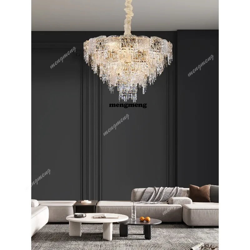 

French living room chandelier light luxury villa hall light new crystal bedroom crystal light