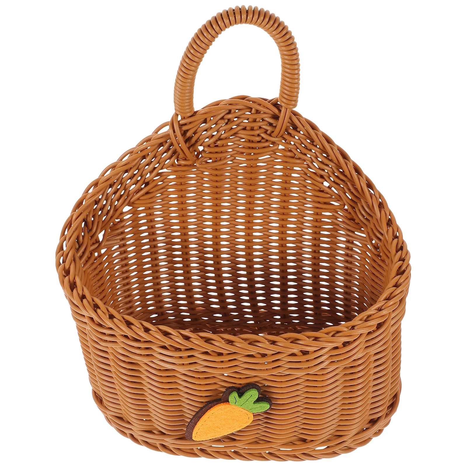 

Woven Hanging Basket for Kitchen Brown Carrot Plastic Fruit Vegetable Storage Baskets Wall Decor Modern Style Gifts