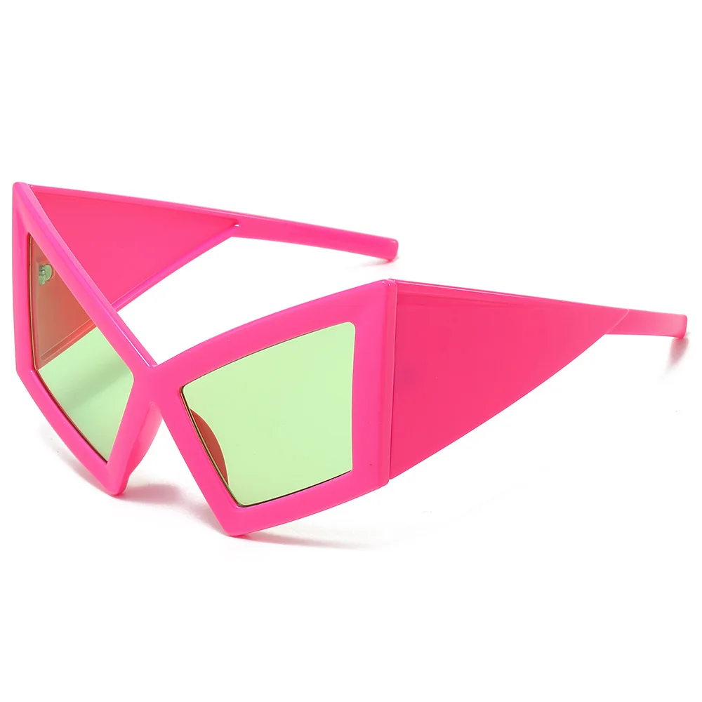 Y2K Ästhetische, übergroße Cat-Eye-Sonnenbrille mit unregelmäßigem Rahmen – Hip-Hop- und Beachparty-Influencer-Favorit