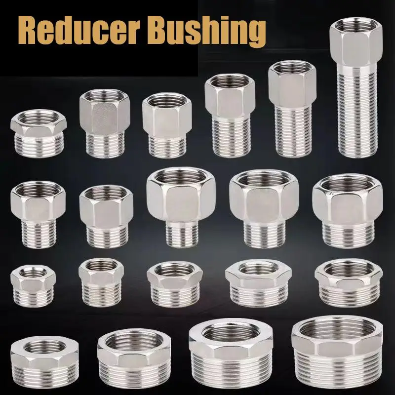 Reduzierbuchse 1/8" 1/4" 3/8" 1/2" BSP Außen-/Innengewinde SS304 Edelstahl-Rohrverschraubungen für Wasser, Gas, Öl mit PTFE-Band – Detail 1