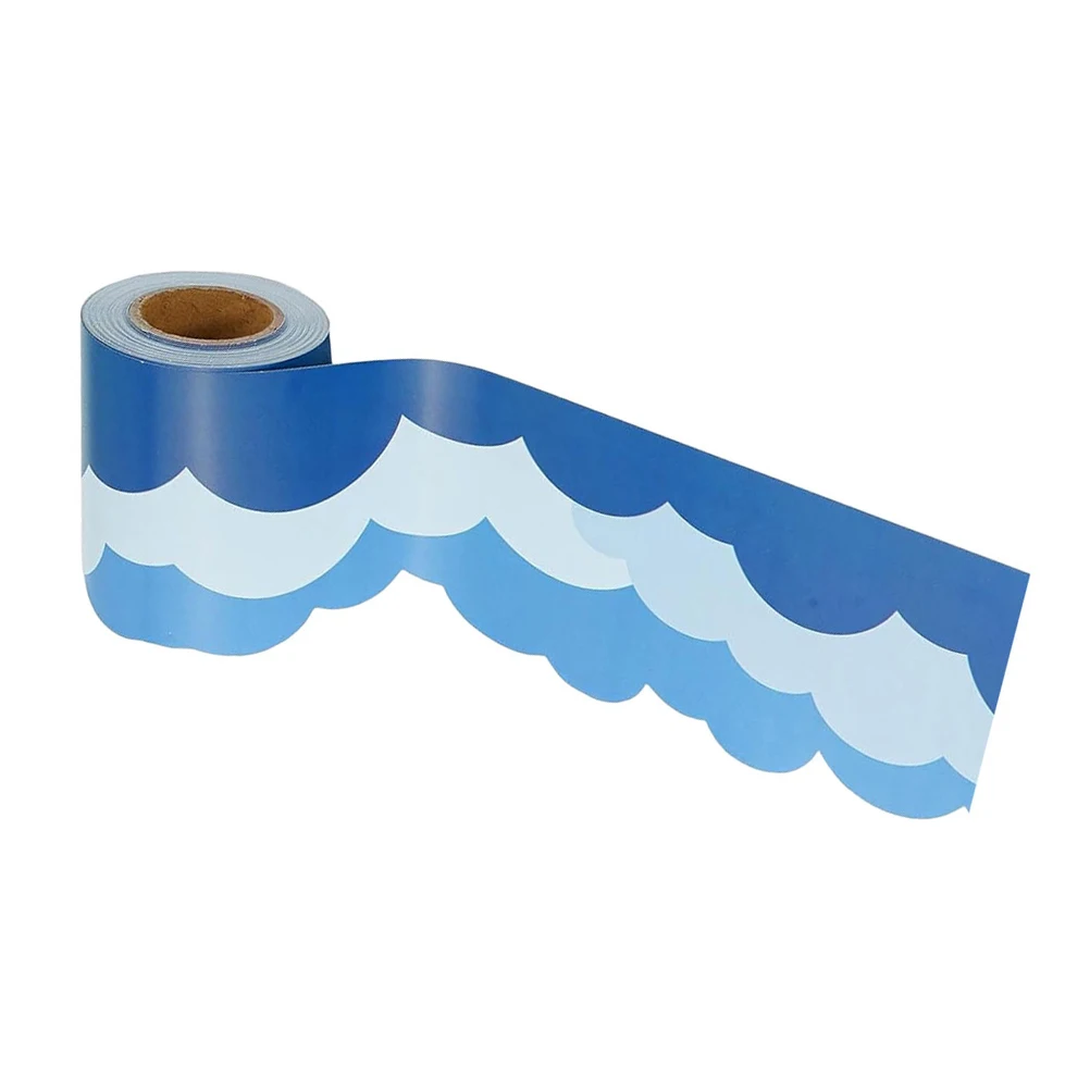 

1 Roll Of Easy To Apply Cloud Border Stickers For Classroom Bulletin Board Decor Versatile Decoration Black Board Accents