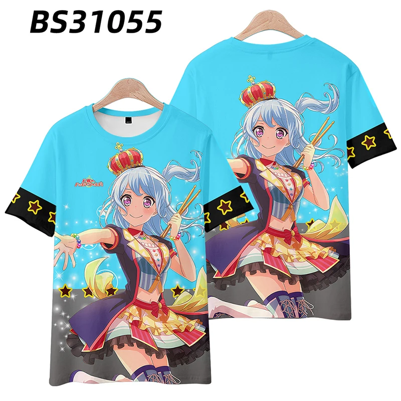 New Anime Band BanG Dream! Poppin\'Party 3D Printed t shirts Men Women Fashion Cartoon Tee Shirt Street Harajuku Short sleeve Top