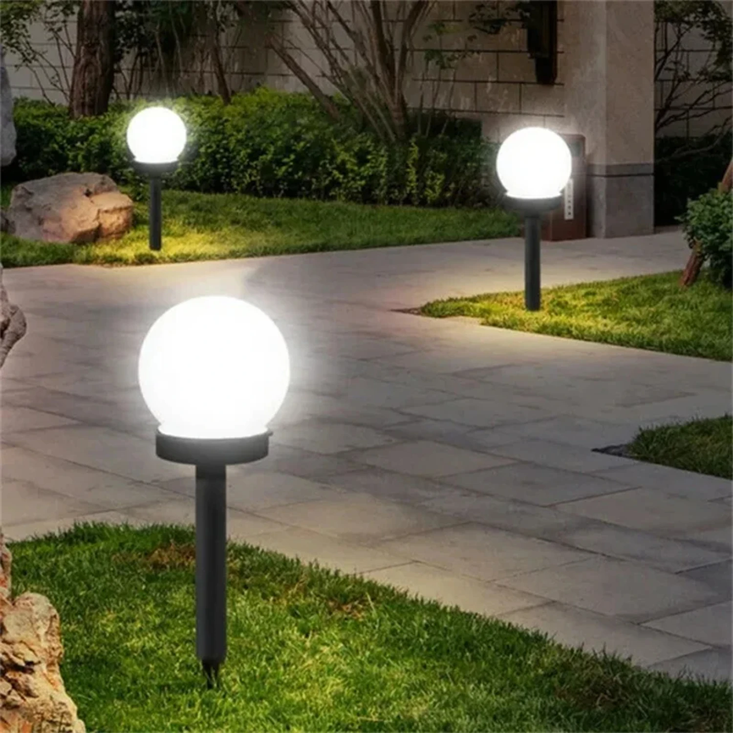 Enhance Outdoor Lighting with 2 Durable Solar Powered Garden Lights