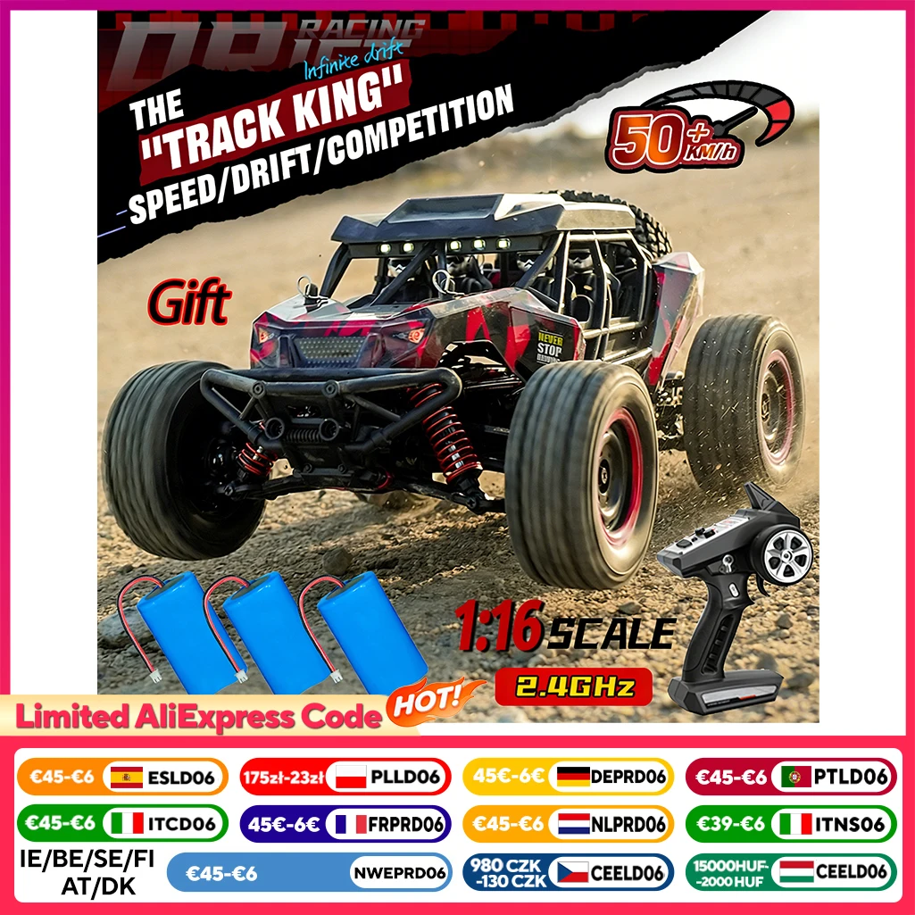 WLtoys 16106 4WD 1/16 Scale Desert Trucks Off-road Vehicle RTR Racing High-Speed RC Car 2.4Ghz Remote Control Toys Hobby Gift
