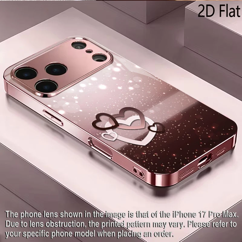 Heart-shaped light  2DFlat For iPhone17 18 16 15 14 13 12 11 Pro Max XS XR 8 7Plus Phone Cover Shockproof Protective Back Cover view 6