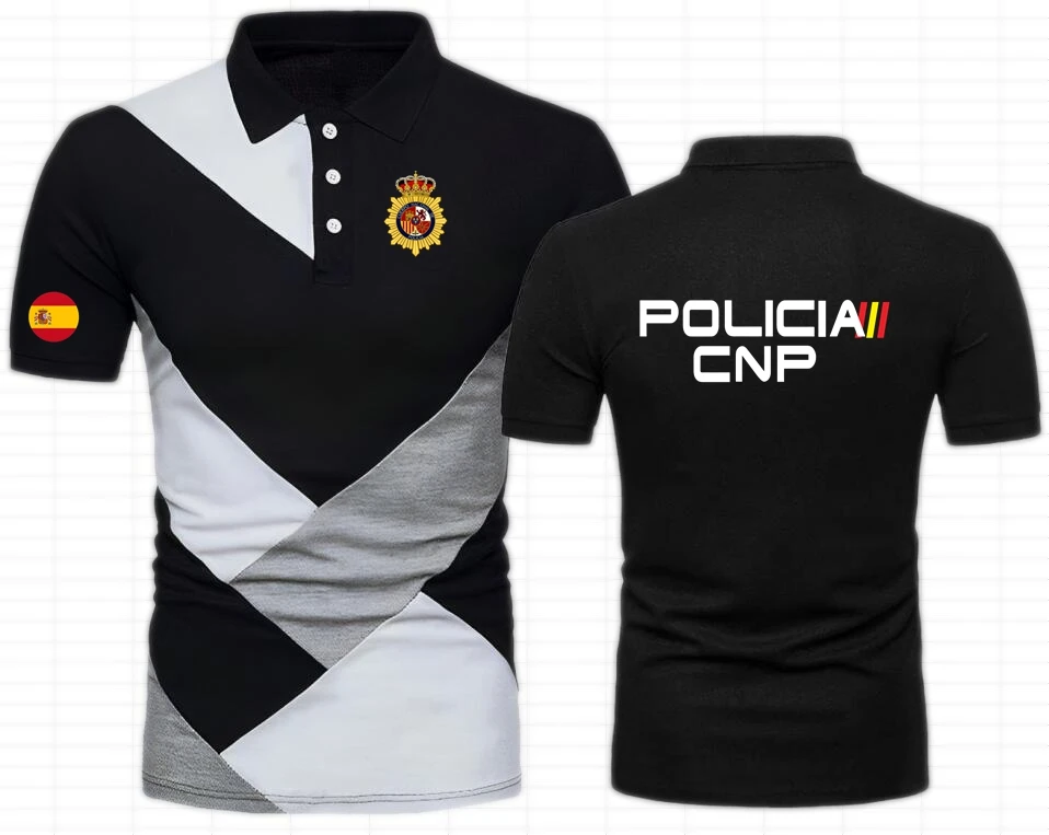 2025 اسبانيا الوطنية اسبانيا Policia CNP UIP UPR الرجال قمصان بولو مكافحة الشغب سوات جيو يذهب القوات الخاصة الرجال قميص بولو Y2K