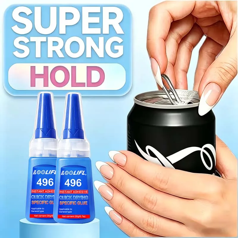 Loolifl-20G Super Strong Nail Glue, Nail Artist Supplies, Suitable for False Nail Tips, Acrylic Nails, Press-On Nails, Fake Nail Art Decorations, Wearable Nails, Transparent and Bubble-Free, Long-Lasting Adhesive for 30 Days