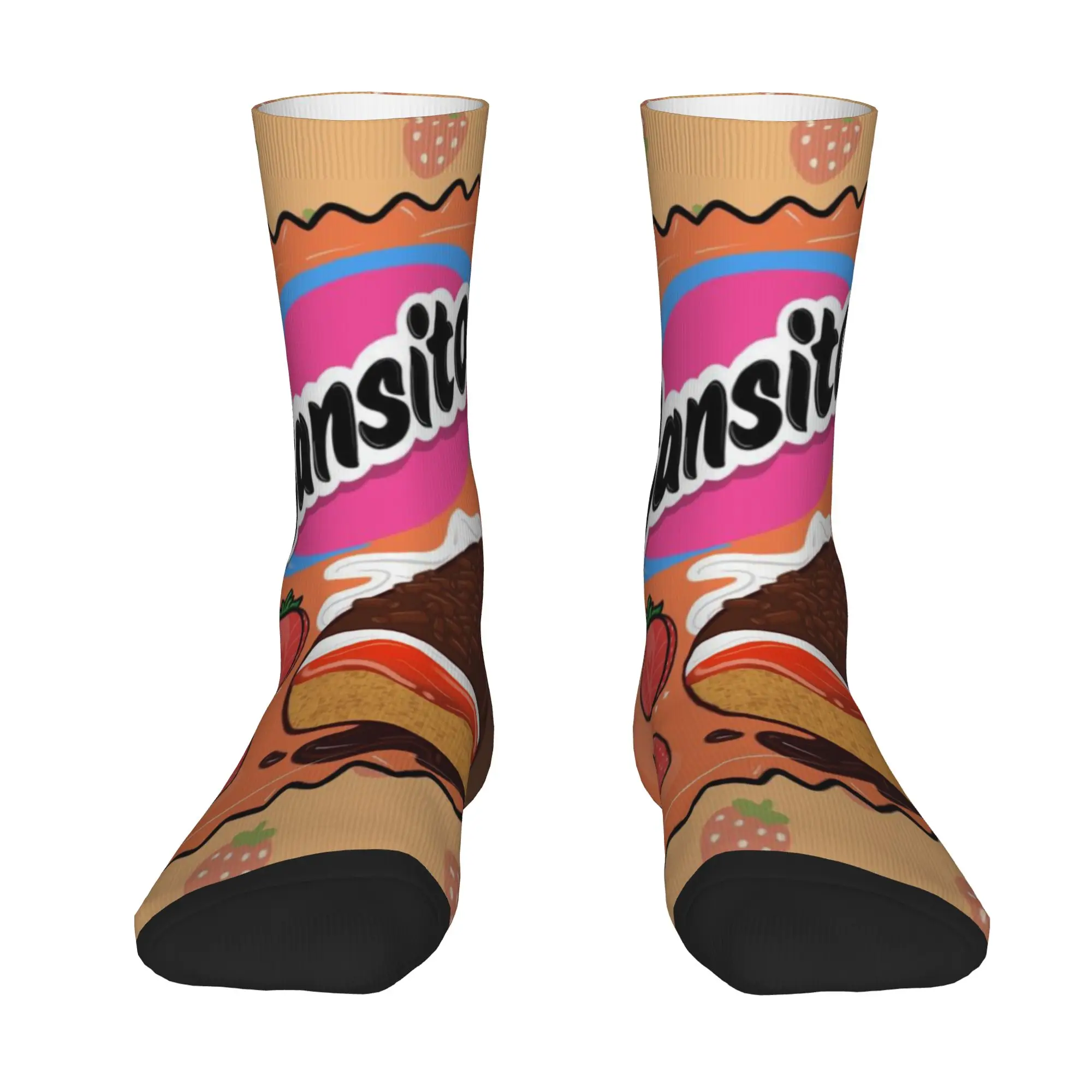1 Pair Funny Sock Gansito Chocolatey Snack Harajuku Quality Pattern Printed Men Crew Socks Novelty Men's Socks