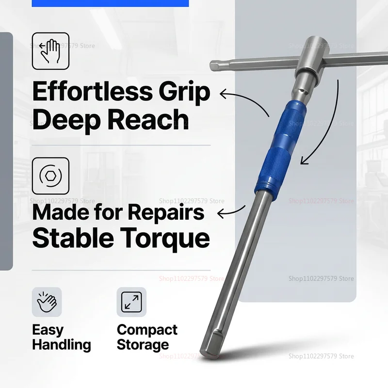 T Handle Extension Rod Hex Allen Wrench for Key Spanner T-Type Socket Repair Sleeve Automotive Garage Tool for Mechanical Repair