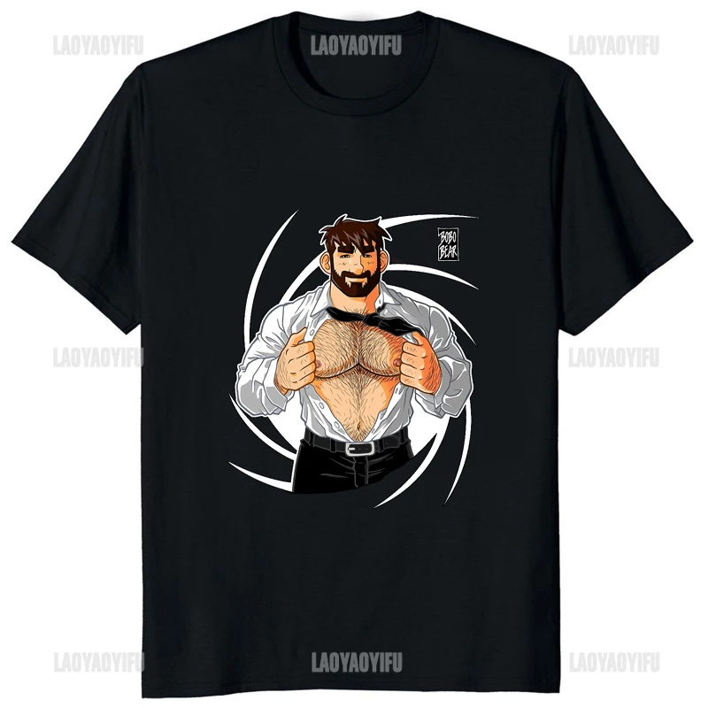 تي شيرت كلاسيكي قطني للرجال ، تي شيرت فكاهي مثلى بطبعة بوبير Lgbt ، يحب أدام ، رسومات ، أزياء كاجوال ، تنفس مريح