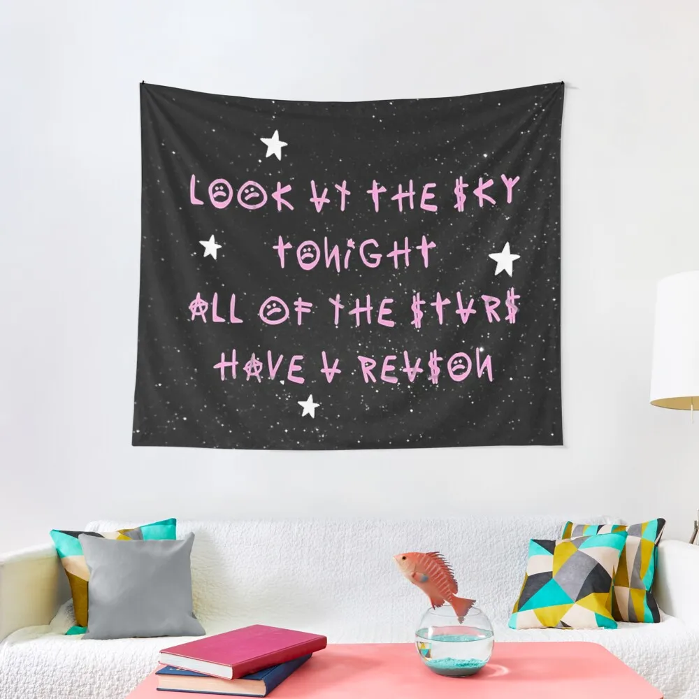 

Look At The Sky Stars Have A Reason - Lil Peep Quotes Tapestry Aesthetics For Room Things To The Room Home Supplies Tapestry