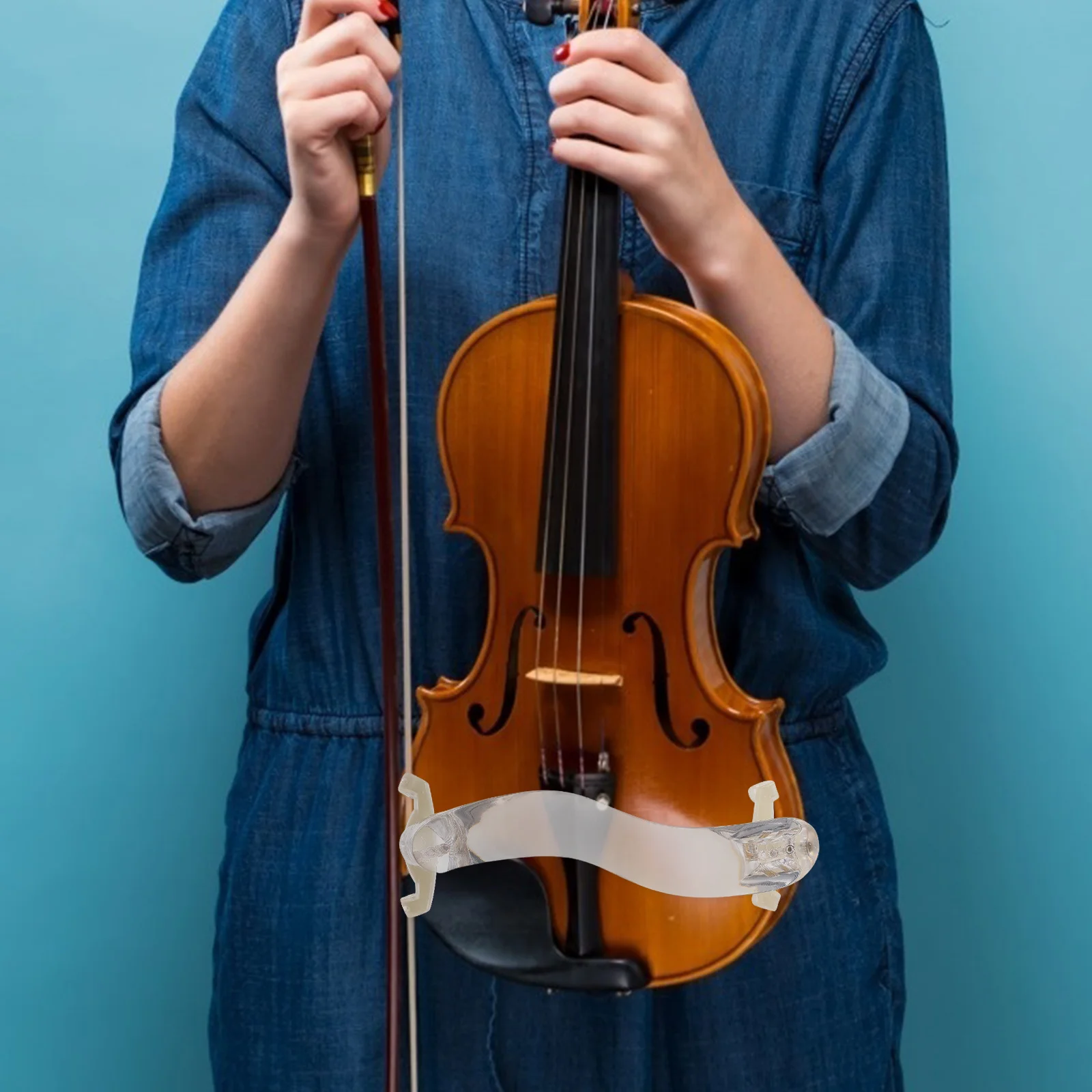 

1Pcs Acrylic Violin Shoulder Pad White Simple Stylish Comfortable Design Portable Violin Holder Back Pressure Relief