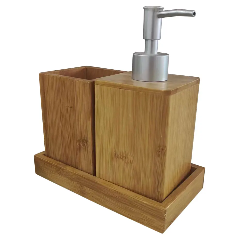 Bathroom Accessories Set Soap Dispenser Toothbrush Holder Pump Bottle Refill Lotion Container Shampoo Dispenser Home Use Storage